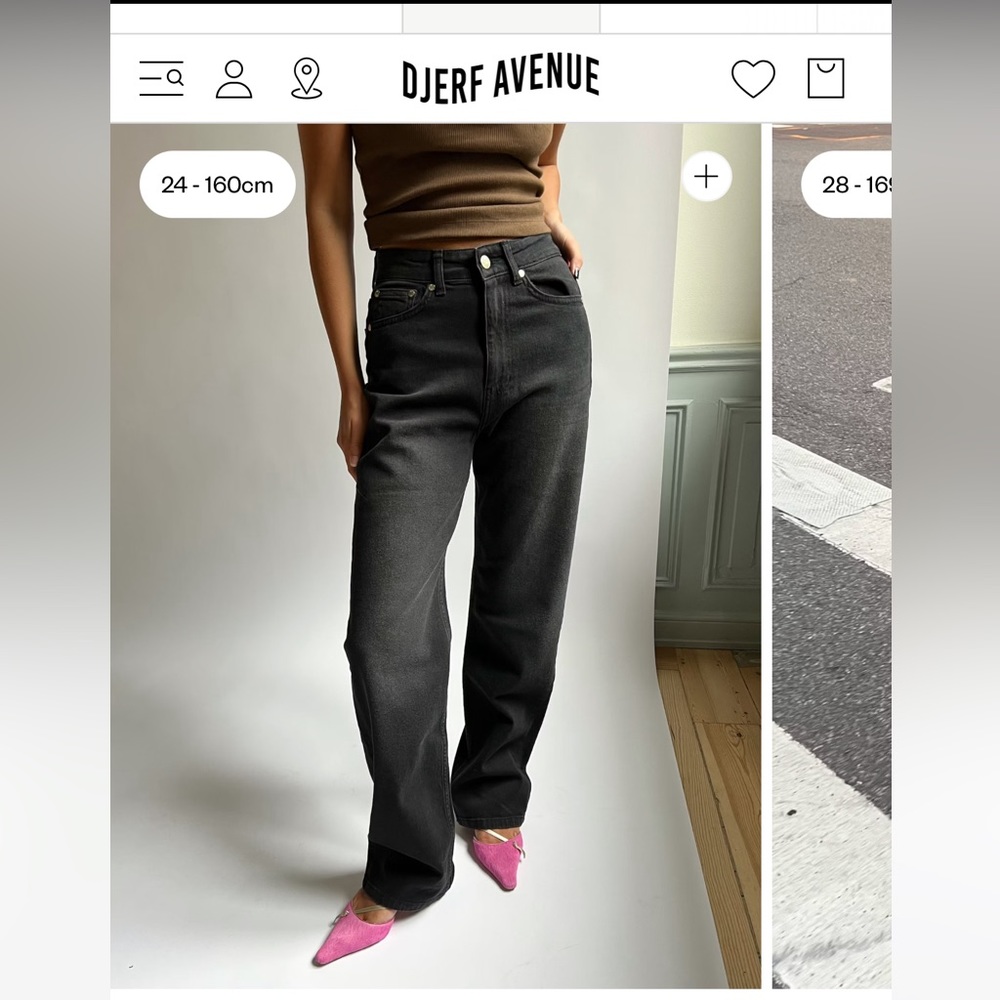 Djerf Avenue Straight Jeans Black Size 32 NWT